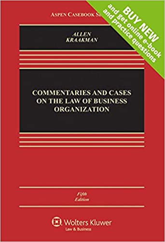 Commentaries and Cases on the Law of Business Organizations [Connected Casebook] (Aspen Casebook Series) (5th Edition) - Epub + Converted pdf